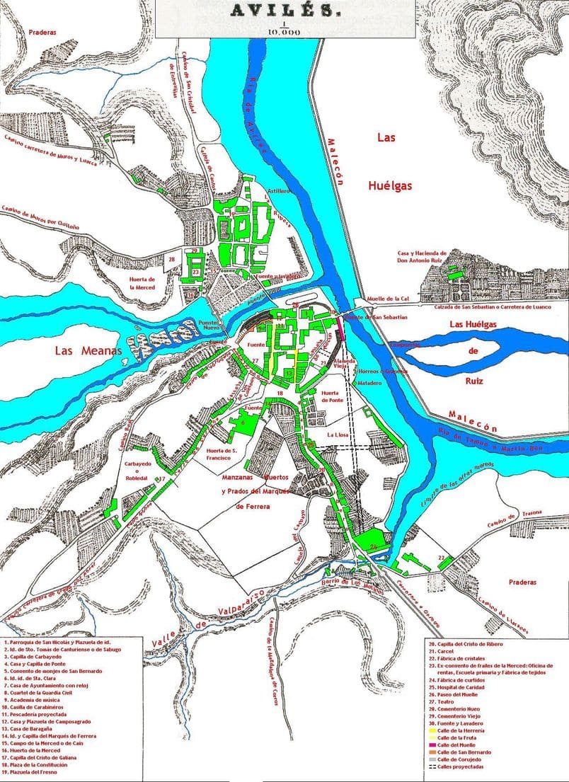 Plano de Avilés – 1.870